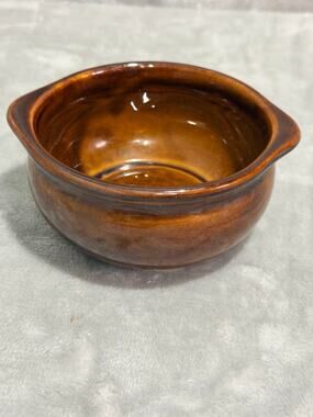 Vintage Bel-Terr USA Brown Drip Glaze Stoneware Soup Crock #9476